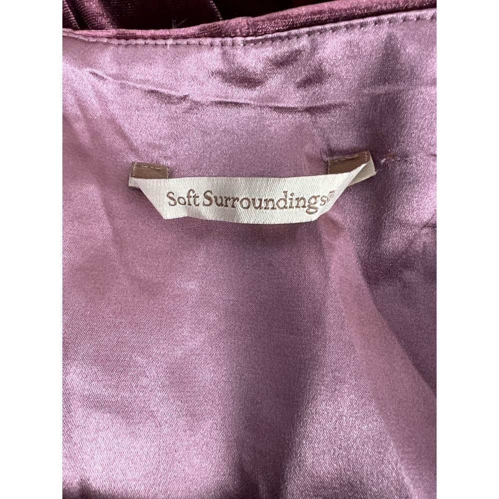 Soft Surroundings Bella Rosa Velvet Tunic Top XL Mauve Pink Romantic Holiday - Picture 5 of 5